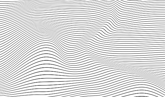 Abstract wavy 3d mesh on a white background. Geometric dynamic wave. 3D technology wireframe.
