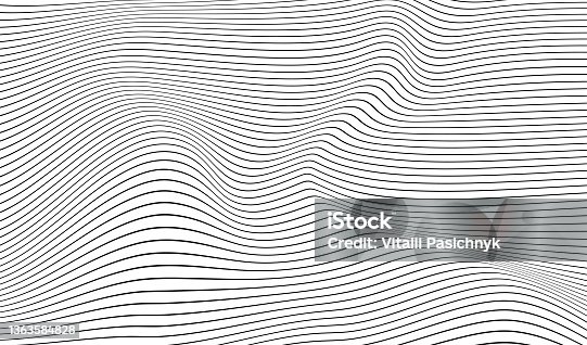 istock Abstract wavy 3d mesh on a white background. Geometric dynamic wave. 3D technology wireframe. Vector illustration. 1363584828