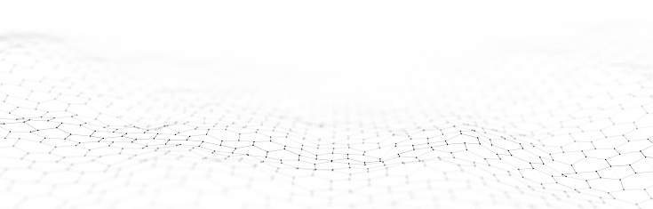 Futuristic white hexagon dynamic wave. Futuristic honeycomb concept. Digital technology webflow.
