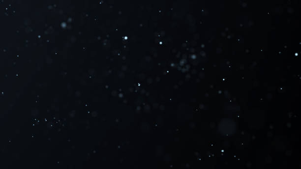 istock Dust particle glow. Energy flow on a black background. Abstract background of particles. 3D rendering. 1363585287