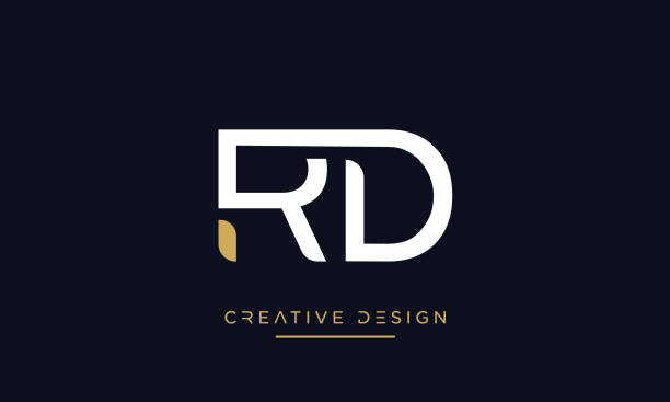 ilustraciones, imágenes clip art, dibujos animados e iconos de stock de rd, dr letras del alfabeto abstracto logotipo de lujo icon monograma - r and d