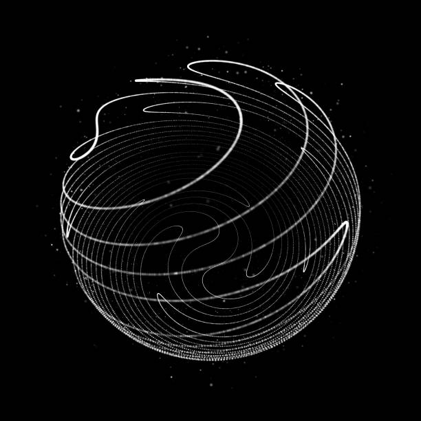 Sphere of particle. Global network connection. Futuristic technology style. 3D rendering.