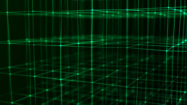 istock Technology blockchain concept. Dynamic movement of a digital data stream. Network connections structure. 1363585343