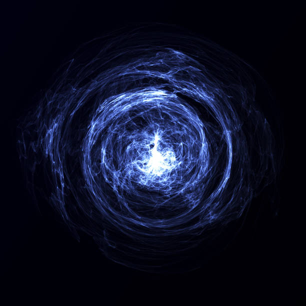istock Fractal energy flow. Space energy burst concept. Particles of atoms and electrons. 3D rendering. 1363585401