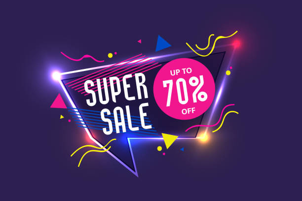 Big Sale Festival Banner Big Sale Festival Banner, Poster Design Background with 70% Discount Tag discount store illustrations stock illustrations