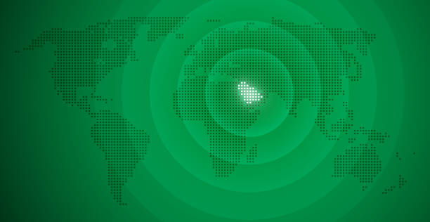 illustrations, cliparts, dessins animés et icônes de carte du monde de l’arabie saoudite - business green finance world map