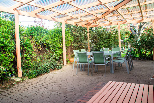 istock Outdoor dining under a pergola 1363590112
