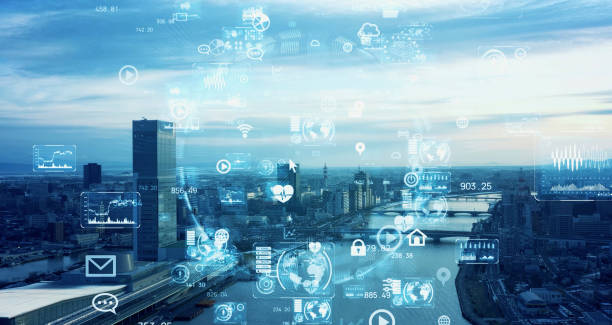 istock Smart city and communication network concept. 5G. IoT (Internet of Things). Telecommunication. 1363593808
