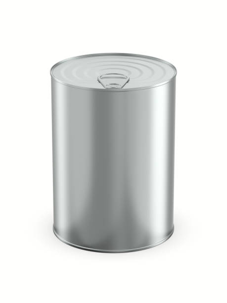 istock closed metallic can on white background. Isolated 3D illustration 1363597624