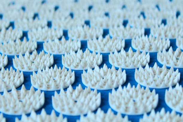 istock Orthopedic massage mat with spikes. Close-up. Background. Texture. 1363598790