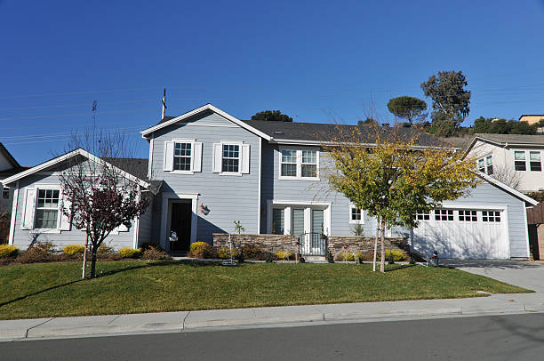 istock Single family house two storys with driveway 136360201