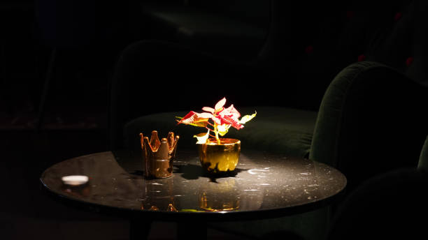 istock Restaurant interior impressions with lights in a dark-lid room in Berlin, Germany. 1363604028