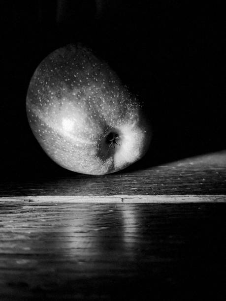 istock Black and white photo of an apple 1363607869