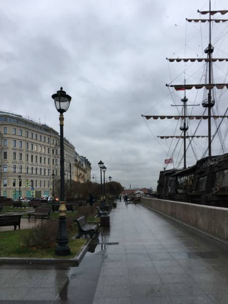 Neva embankment after rain