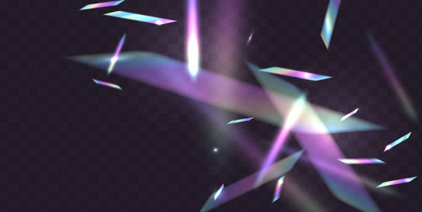 holograficzna nakładka latającego konfetti - kaleidoscope stock illustrations