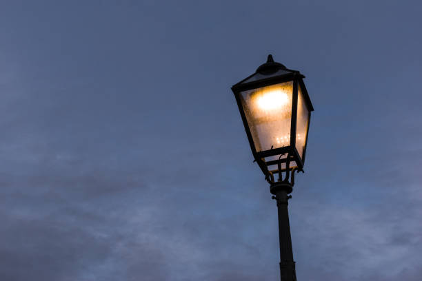 istock Retro style street light, lamp in the night 1363615036