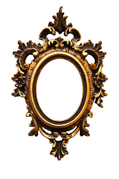 istock Very old retro oval  golden frame  (No#12) 136361592