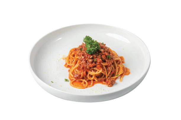 istock Spaghetti bolognese on a white plate 1363616446