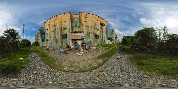 A slum in Manila. Philippines. 360-Degree view stock photo