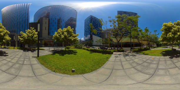 Manila, the capital of the Philippines with skyscrapers. Virtual Reality 360 stock photo