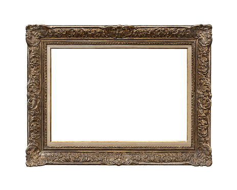 bronze  picture frame isolated on white