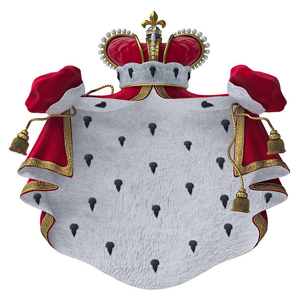 Royal mantle Royal mantle with crown isolated on white king royal person stock pictures, royalty-free photos & images