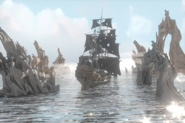 istock old scary pirate ship at the sea render 3d illustration 1363626048