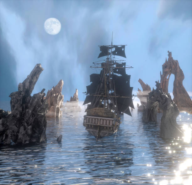 istock old scary pirate ship at the sea render 3d illustration 1363626082
