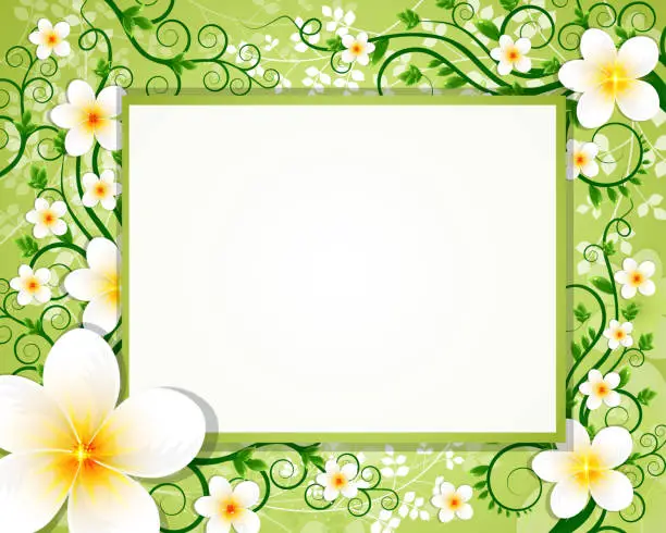 Vector illustration of Green Floral Background