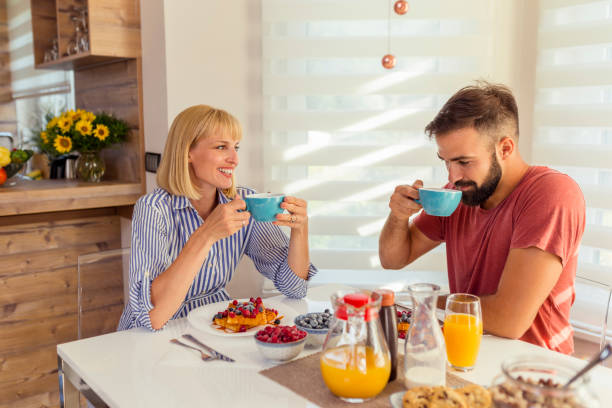 istock Couple drinking morning coffee 1363628388