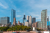 istock Chicago skyline panorama from Park at day time. Chicago, Illinois, USA. Skyscrapers of financial district, a vibrant business neighborhood. 1363632923