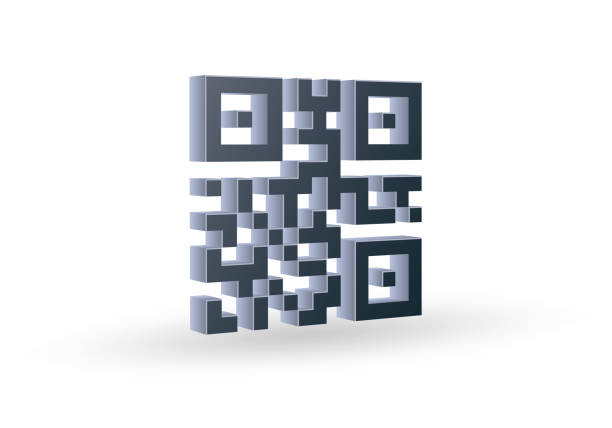 Qr code icon. 3d Qrcode for scan. Vector illustration. Qr code icon. 3d Qrcode for scan. Vector illustration. 3d barcode stock illustrations