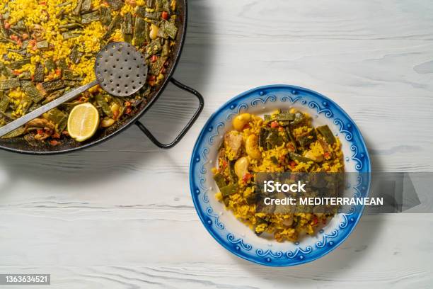 Vegan Paella Recipe All Plant Based Ingredients Using Heura Inst Stock Photo - Download Image Now