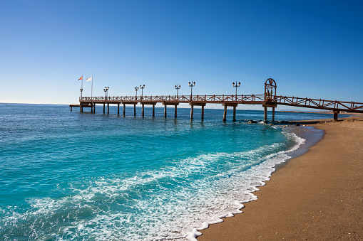Marbella Beach Playa Nagueles Nagüeles promenade beside Casablanca in Malaga province of Spain