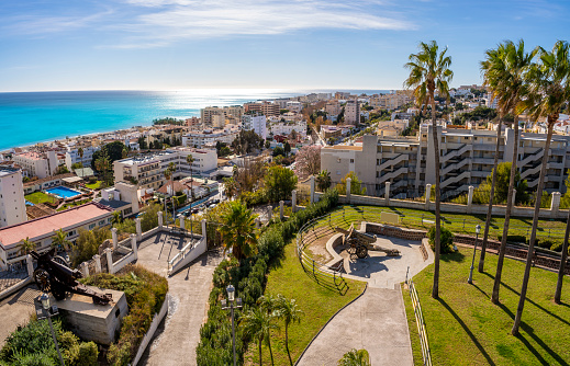 Torremolinos skyline aerial view in Costa del Sol of Malaga in Andalusia Spain