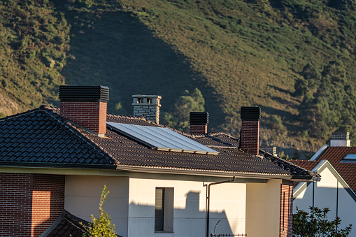 Solar panels on the roof