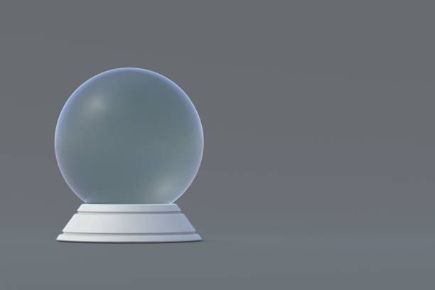 istock Magic ball. Predicting the future. Astrological forecast. Black, white magic. Empty glass sphere for predictions on gray background. Copy space. 3d render 1363645845