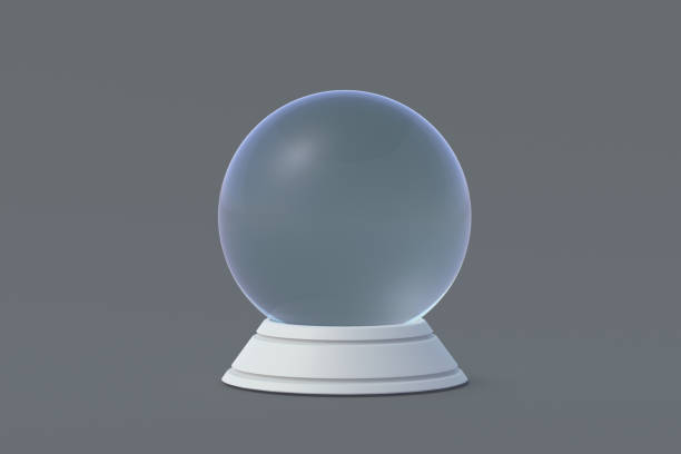 istock Magic ball. Predicting the future. Astrological forecast. Black, white magic. Empty glass sphere for predictions on gray background. 3d render 1363645850