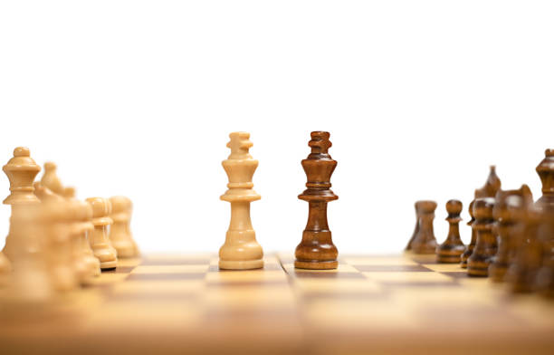 istock isolated two kings on a chessboard stand opposite each other 1363646188