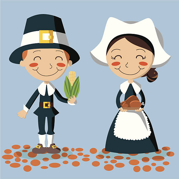 80+ Cartoon Pilgrim Woman Thanksgiving Day Stock Illustrations, Royalty ...