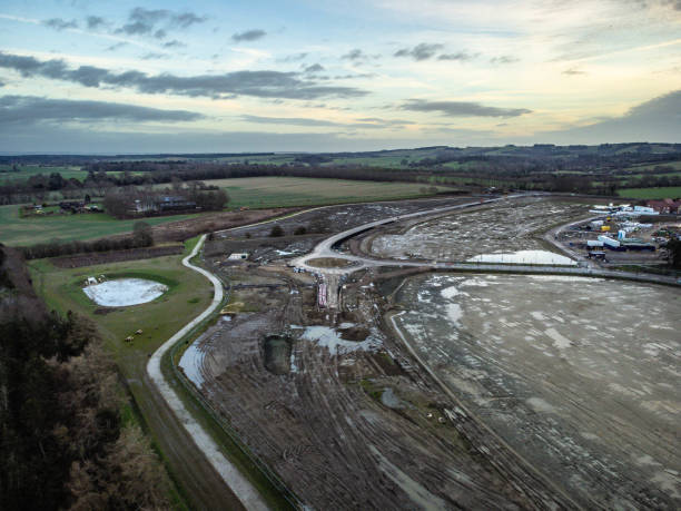istock Construction of a roundabout and new link road 1363657918