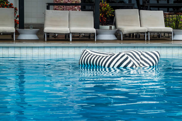 istock Floating Pillows In Resort Hotel Pool 1363658261