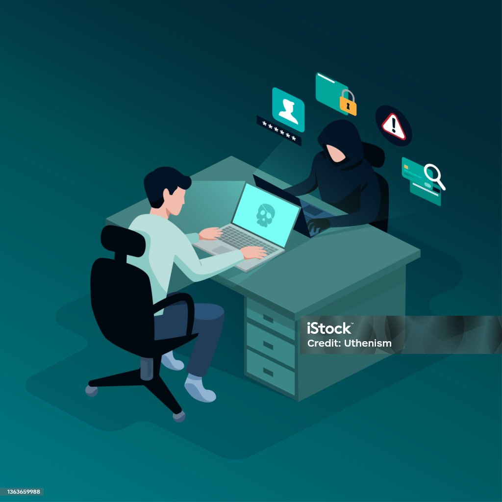 Hackare Hacker Cyber Attack Stock Illustration - Download Image Now ...