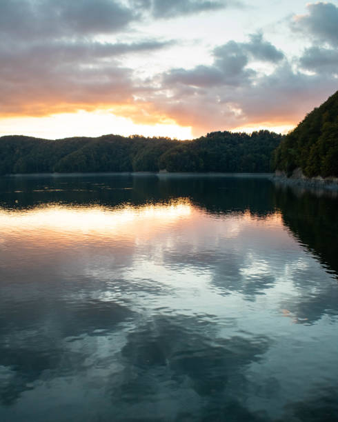 istock Autumn sunset at the lake 1363672307