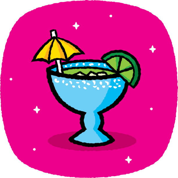 마가리타 낙서 2 - summer party drink umbrella concepts stock illustrations