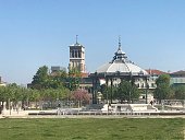 istock Valence France Champs de Mars with Peynet Kiosque and the Saint-Apollinaire Cathedral 1363673298