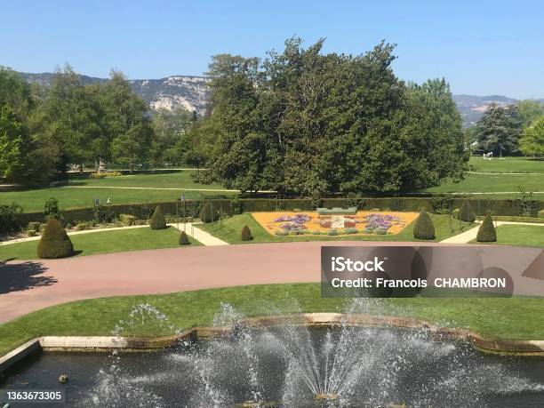 Parc Jouvet Valence France With Its Beautiful Fountains And Yards Stock Photo - Download Image Now
