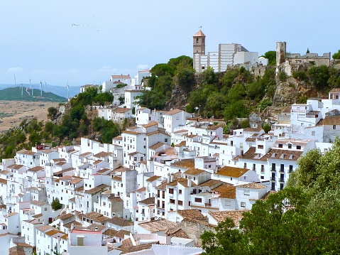 The beautiful whitewashed hillside village of Casares in Spain