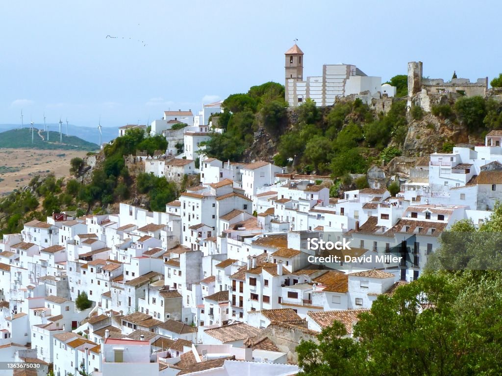 Whitewashed village of Casares The beautiful whitewashed hillside village of Casares in Spain Casares Stock Photo