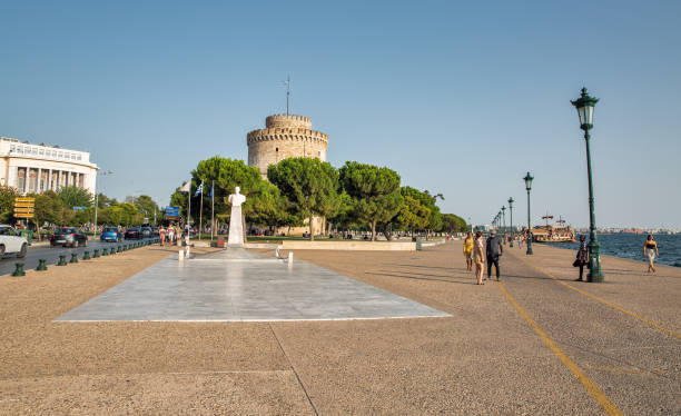 Waterfront Thessaloniki cityscape in Greece stock photo